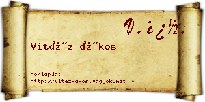 Vitéz Ákos névjegykártya