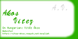 akos vitez business card